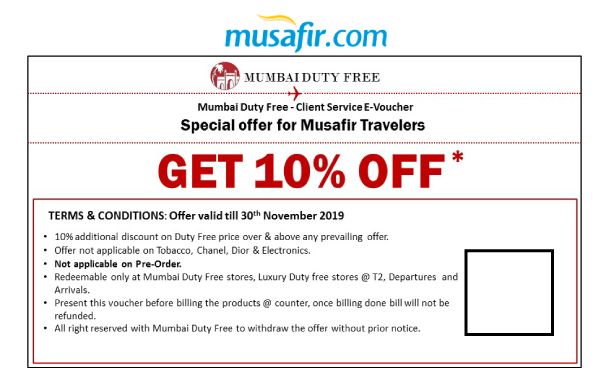 10% Discount on Mumbai duty free shopping 10% Discount on Mumbai duty free shopping