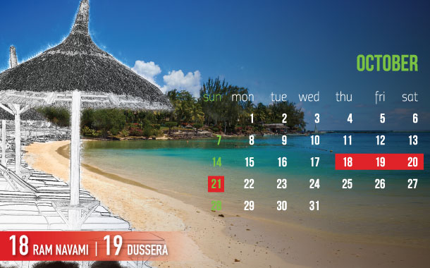 October Long Weekend Planner, 2018 October Long Weekend Planner, 2018