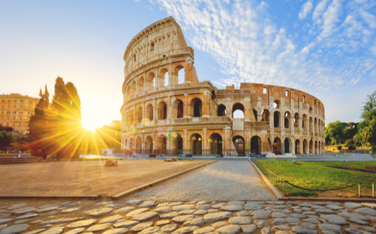 View of Colosseum in Rome View of Colosseum in Rome
